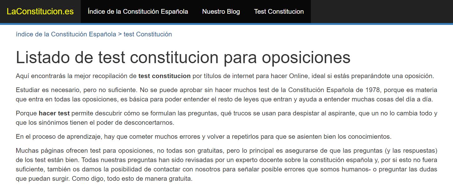 test de Constitución gratis