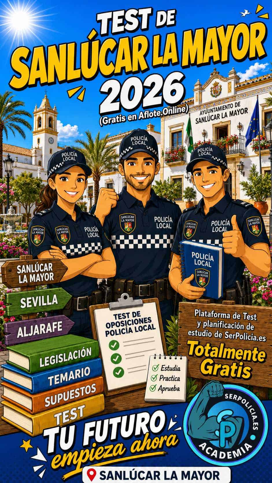 Test gratis policía local Sanlúcar la Mayor 2026 - SerPolicia