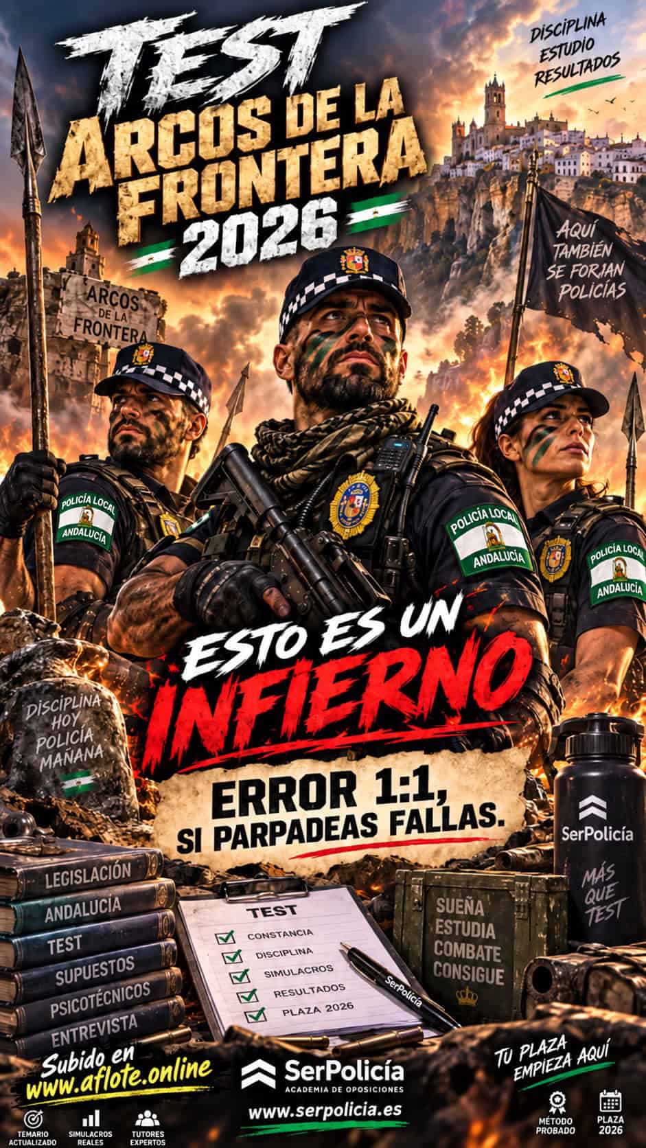 Test Policía Local Arcos de la Frontera 2026 - Análisis estadístico SerPolicia