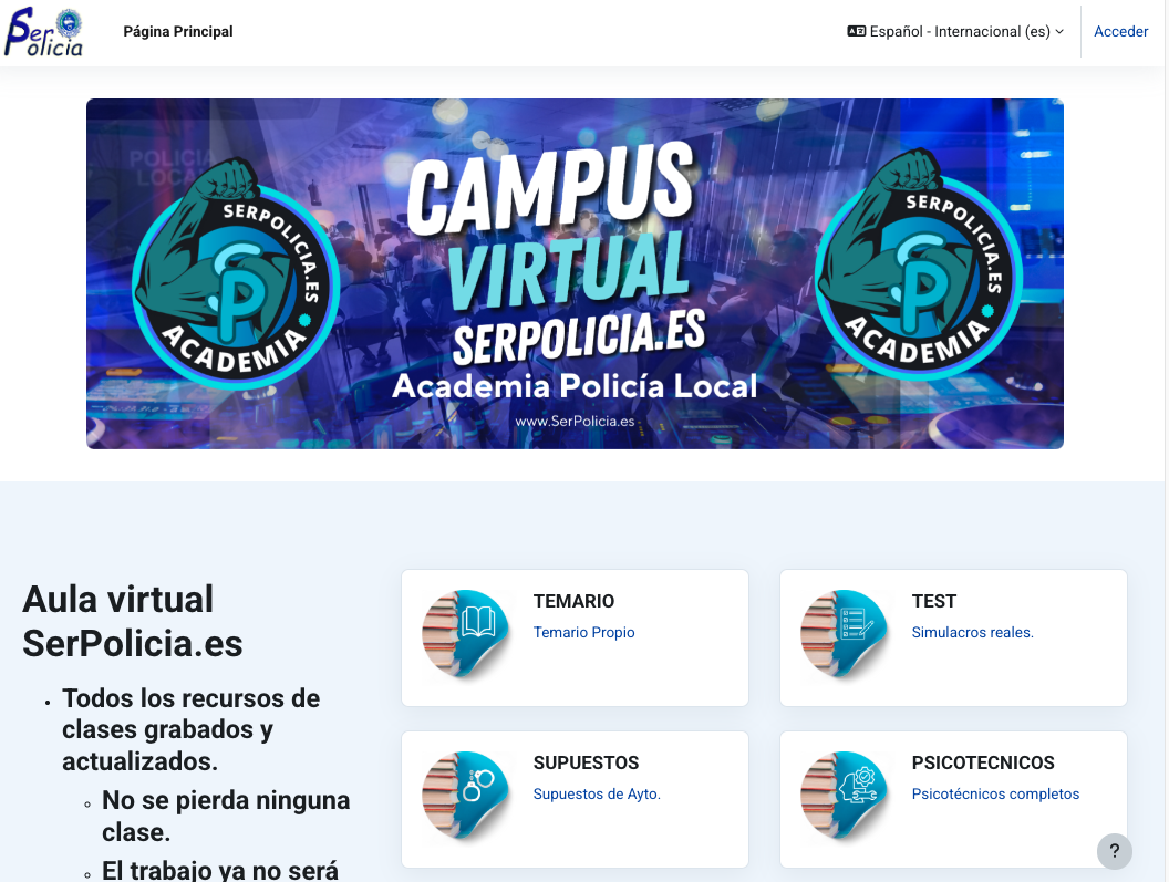 Campus Policial - Plataforma online academia policía local